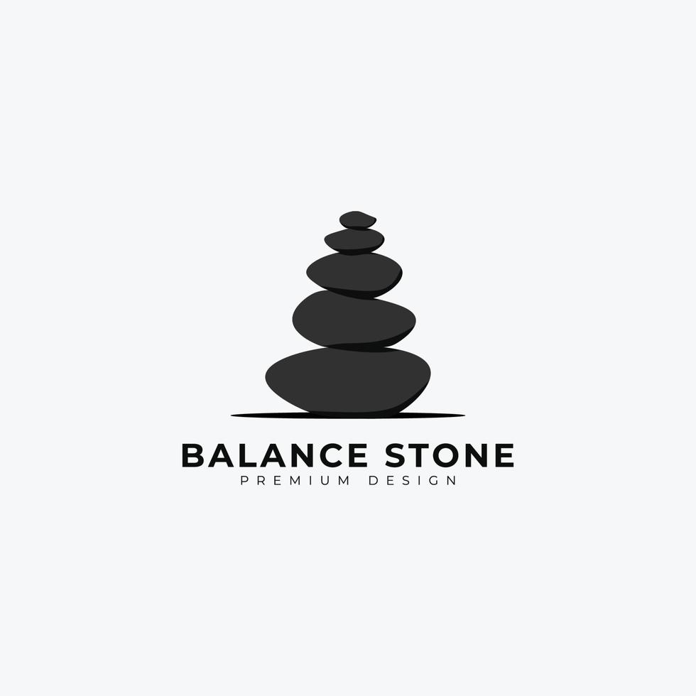Ispirazione di vettore del logo dell'equilibrio della pietra della pila, illustrazione di riserva di vettore di progettazione