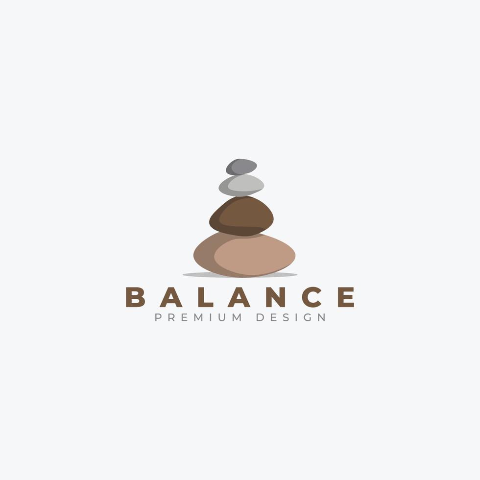ispirazione vettoriale per il logo della pietra dell'equilibrio per spa e benessere, illustrazione del design vettoriale del logo