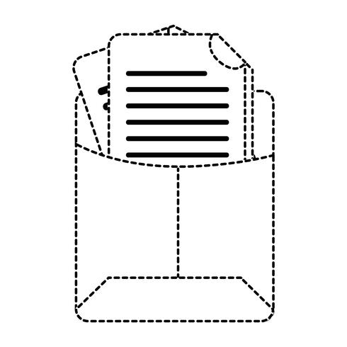 cartella di file di forma punteggiata con informazioni sul documento commerciale vettore