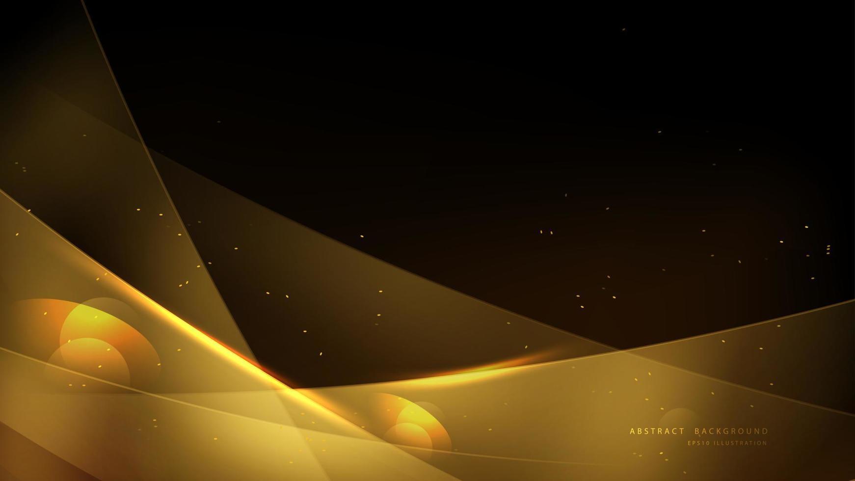 elegante sfondo oro con bokeh e luce brillante. disegno di sfondo astratto oro di lusso luminoso. illustrazione vettoriale