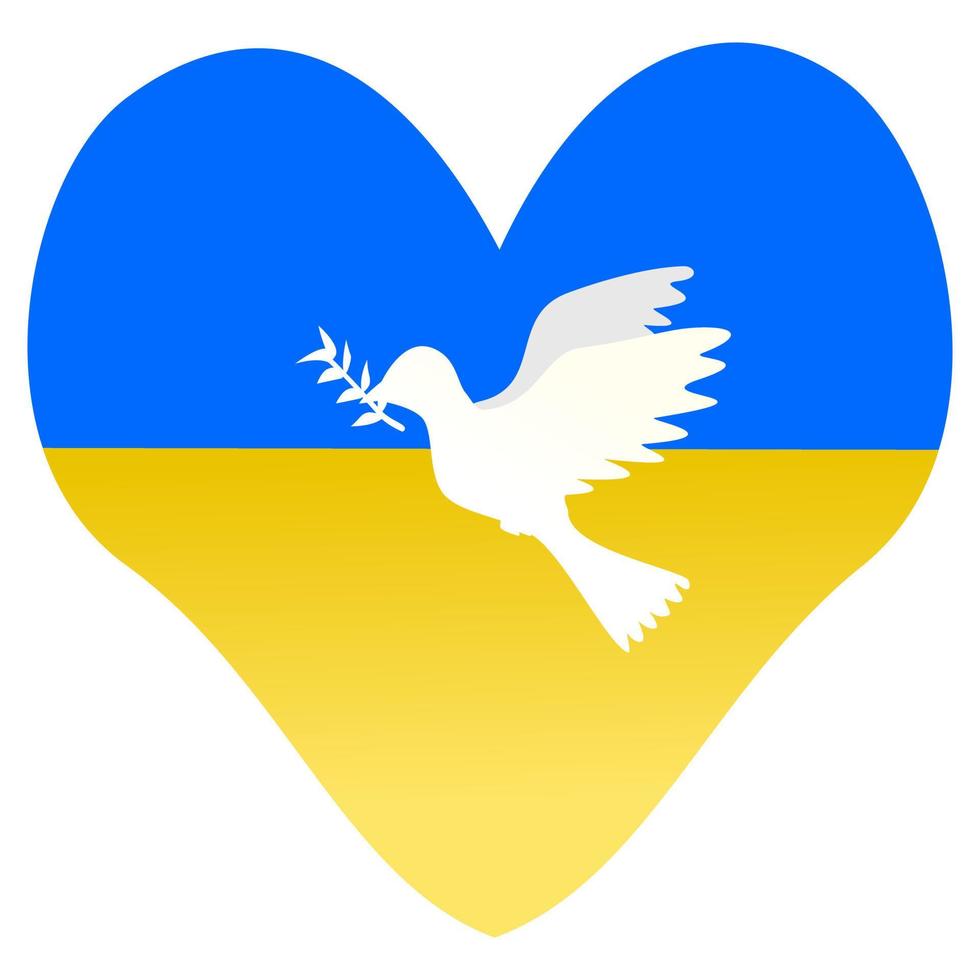 bandiera ucraina con colomba segno di pace. vettore