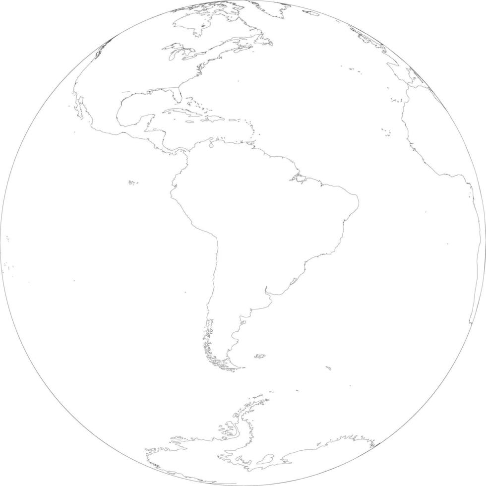 mappa del globo del sud america vettore