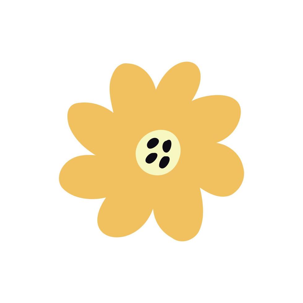 fiore giallo ingenuo vettore