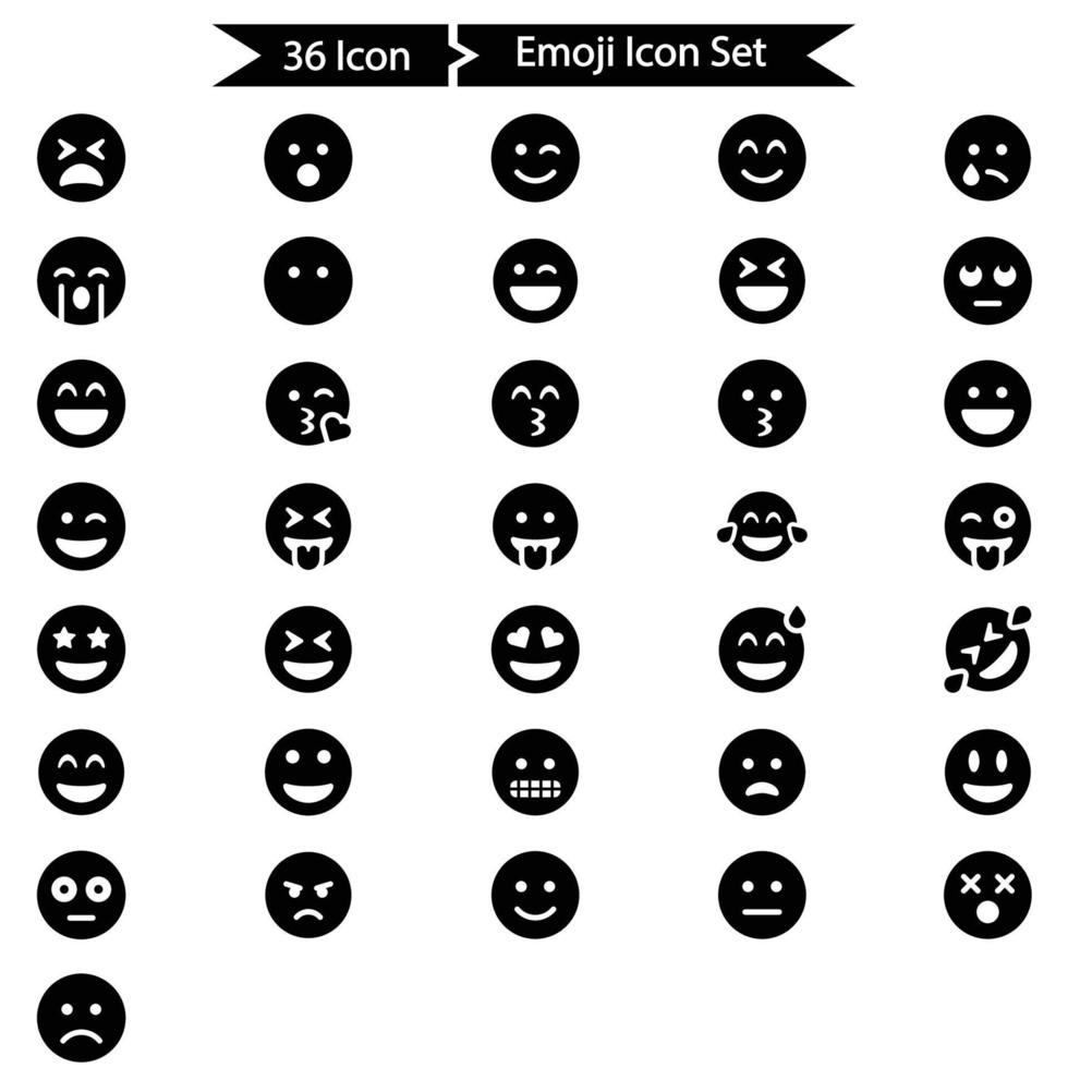 set di icone emoji vettore