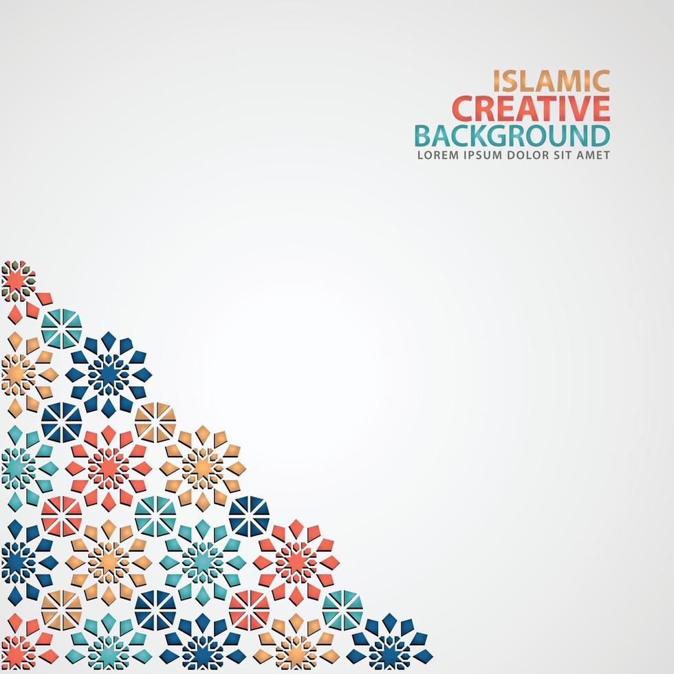 ornamento islamico del mosaico per il modello di sfondo della cartolina d'auguri vettore