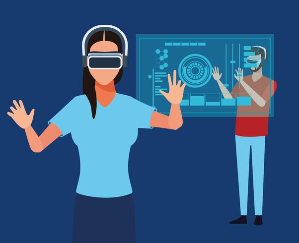 Tecnologia della realtà virtuale vettore