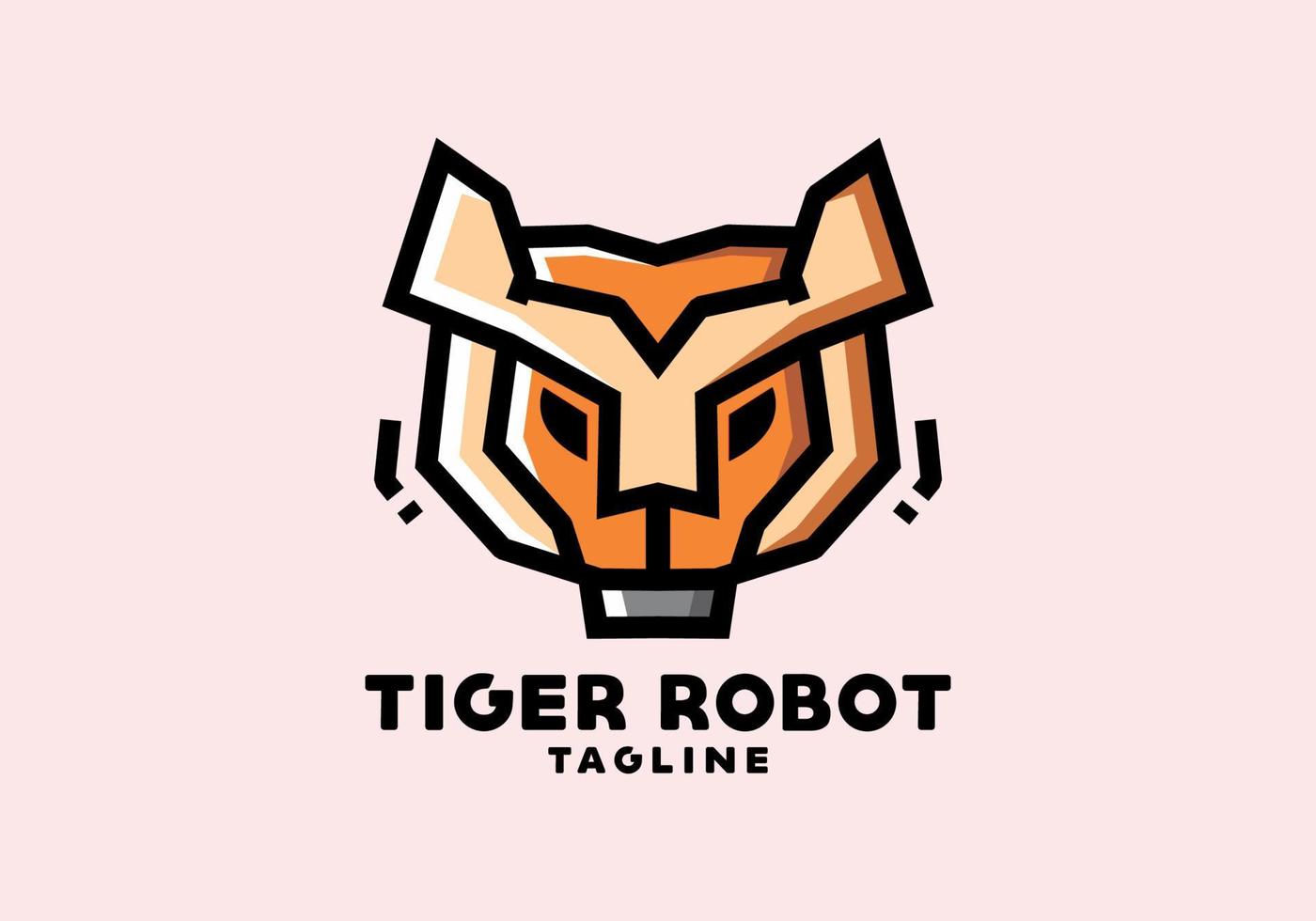 stile artistico rigido del robot tigre vettore