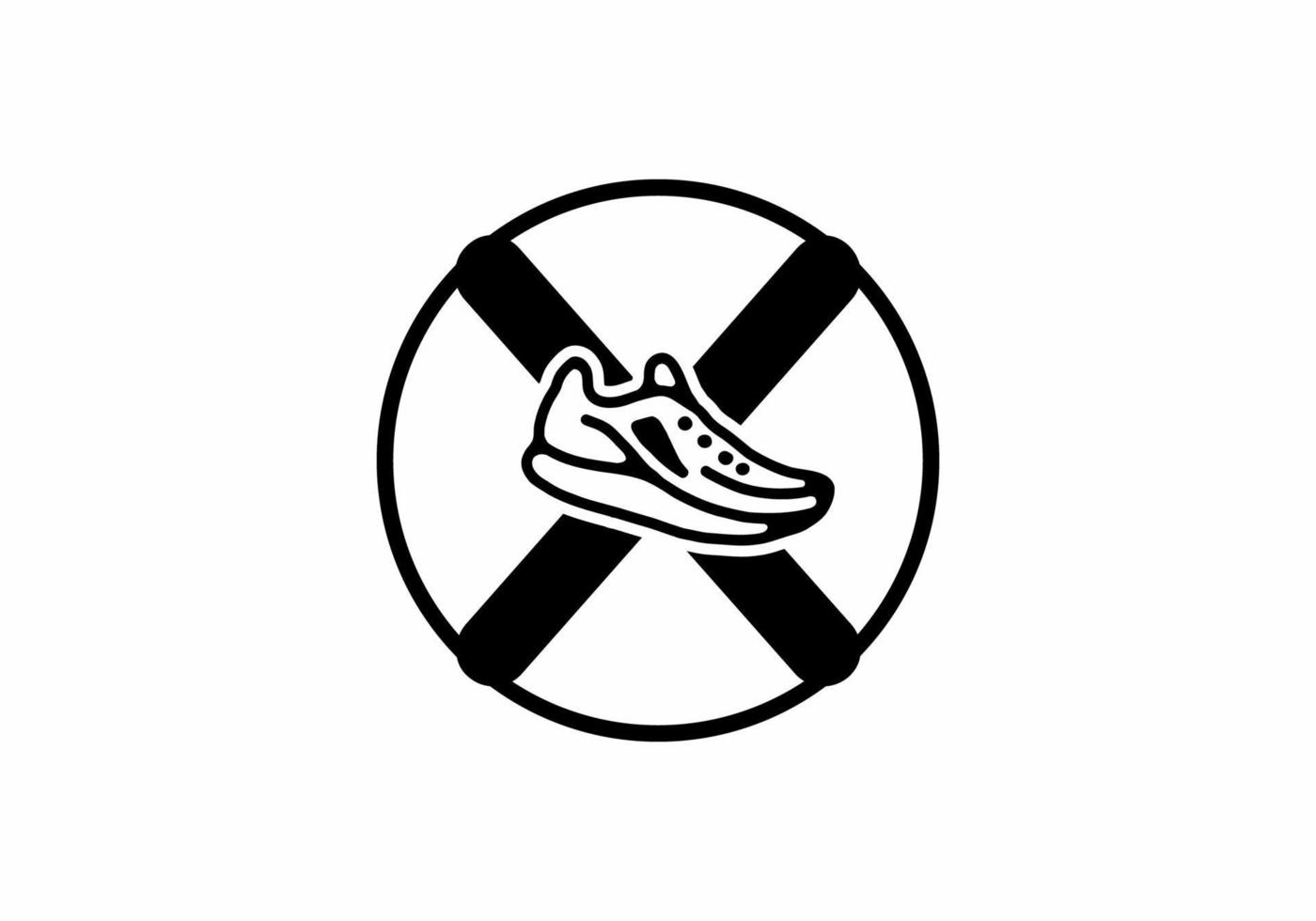 lettera iniziale x nera con scarpe in cerchio vettore