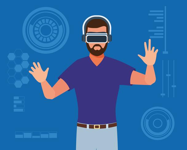 Tecnologia della realtà virtuale vettore