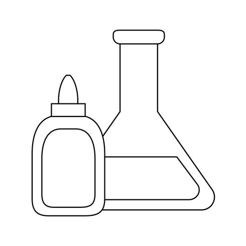 laboratorio di prova in provetta con colla per bottiglie vettore