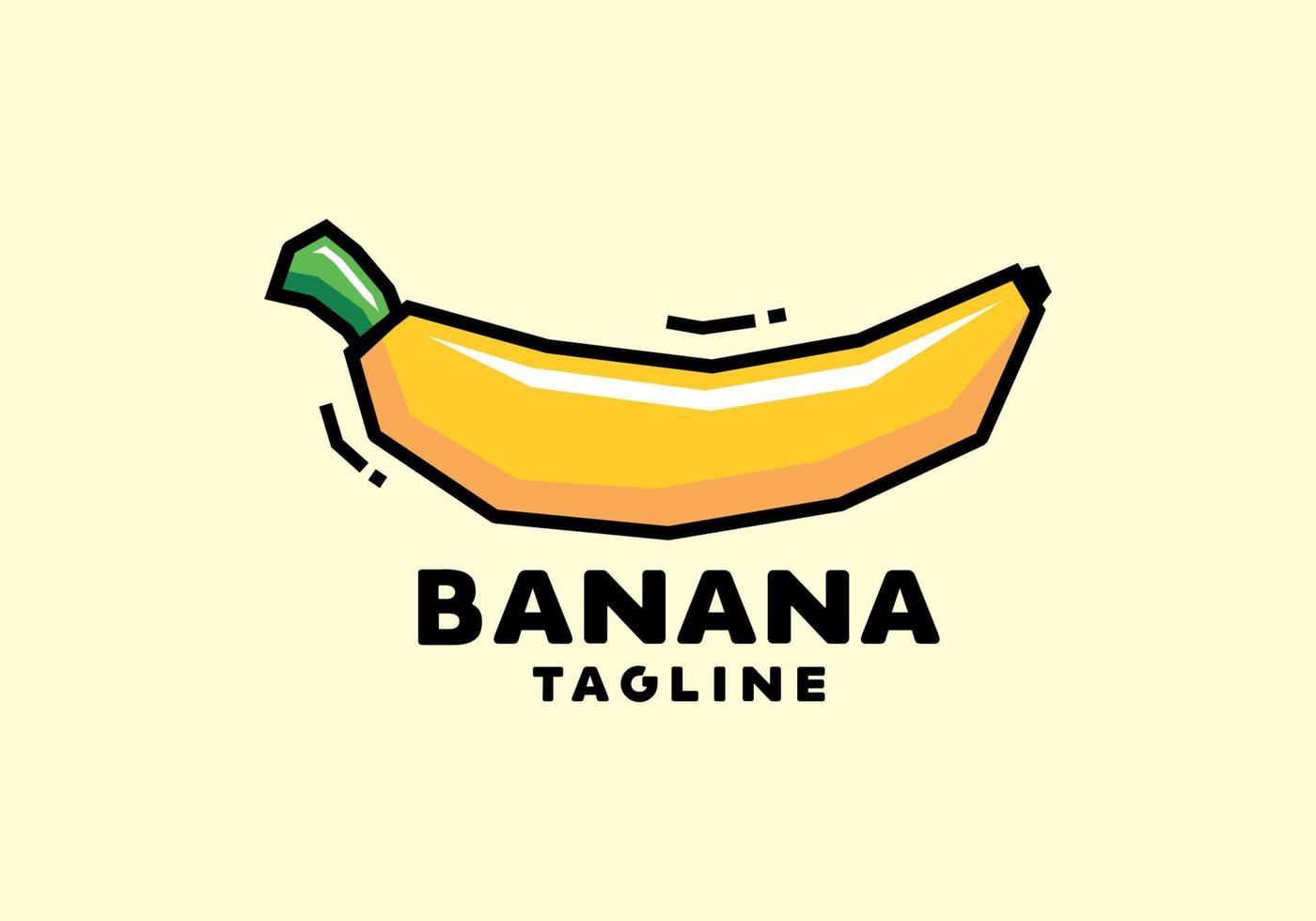 stile artistico rigido di banana gialla vettore