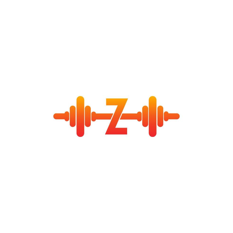lettera z con illustrazione del modello di progettazione fitness icona bilanciere vettore