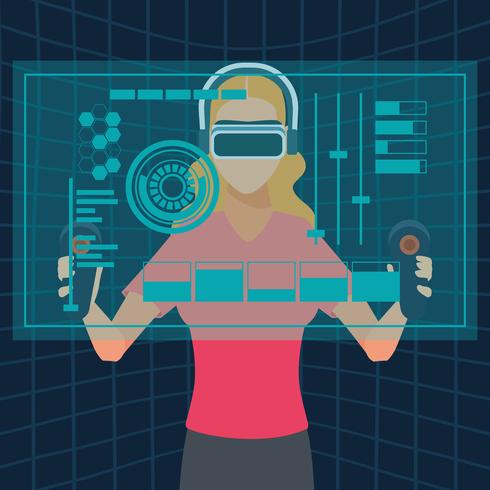 Tecnologia della realtà virtuale vettore