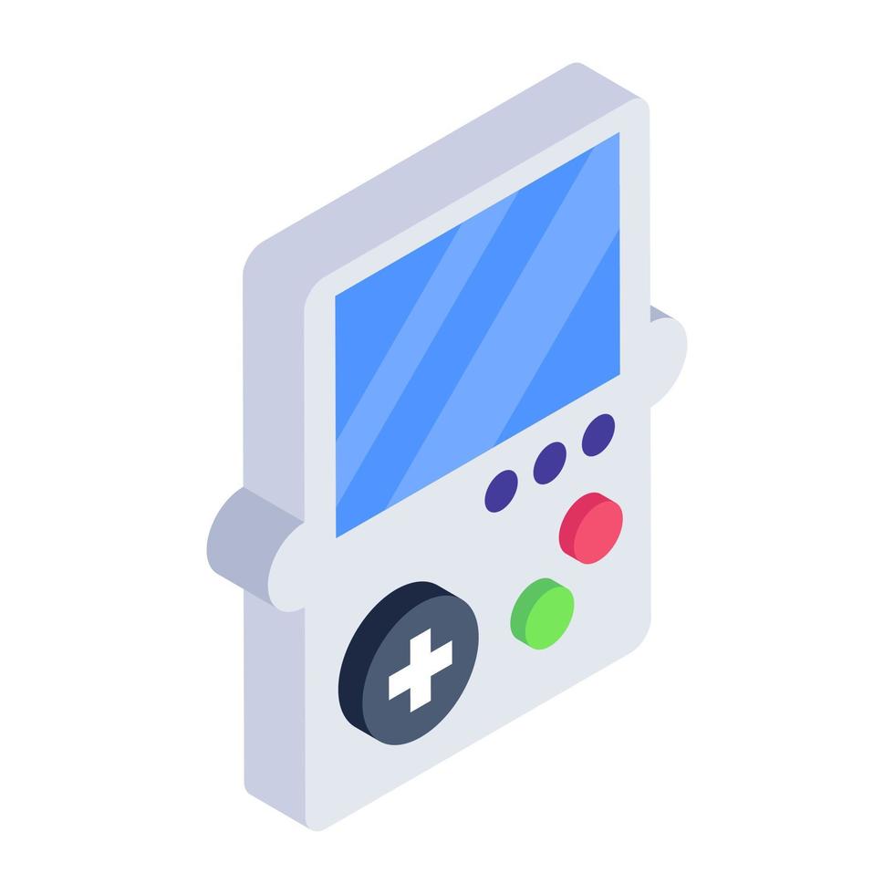 icona di stile isometrico del videogioco portatile, vettore modificabile