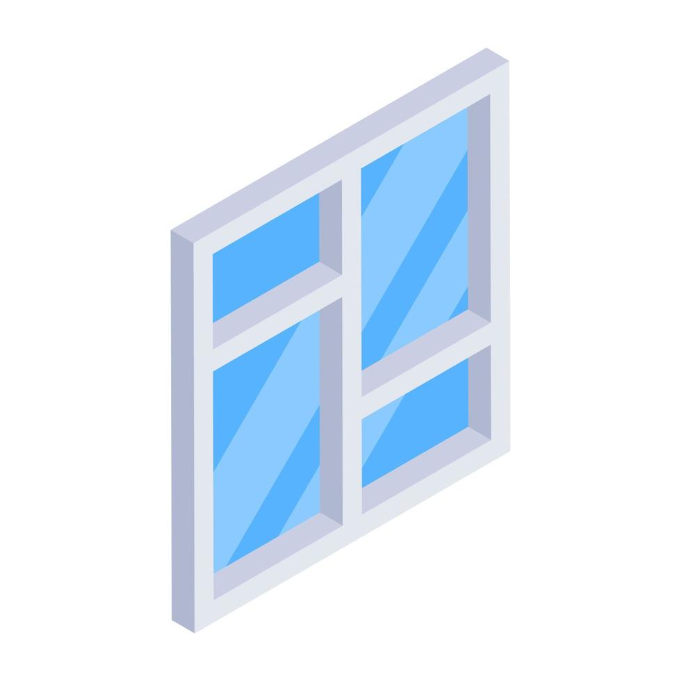 icona di stile isometrico della finestra, vettore modificabile