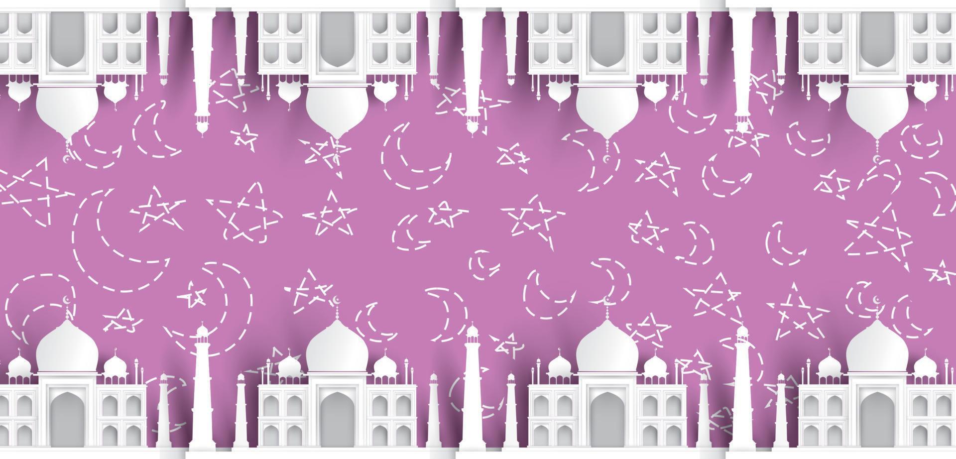 sfondo del testo della moschea vuota, design islamico moderno ed elegante vettore