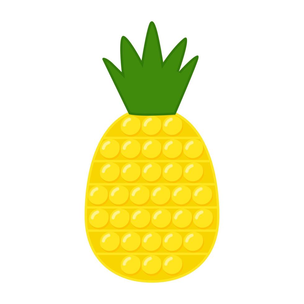 pop it fidget giocattolo sensoriale antistress alla moda a forma di ananas. illustrazione vettoriale isolata in stile piatto. giocattolo a mano per bambini e adulti per il relax