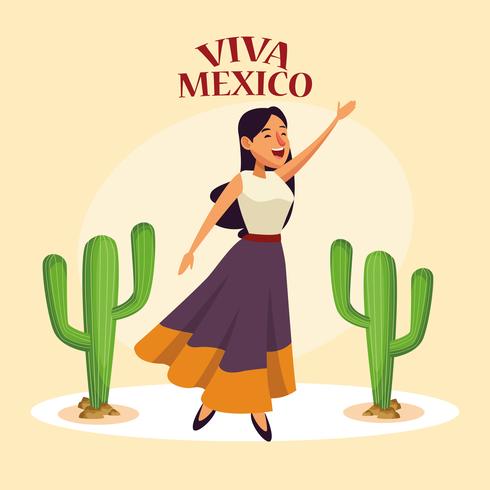 Cartoni animati Viva Mexico vettore