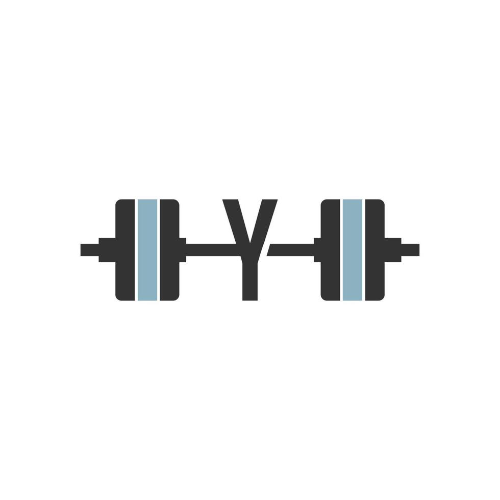 lettera y con modello di progettazione fitness icona bilanciere vettore