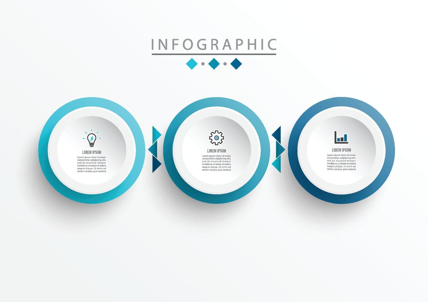 modello di progettazione di etichetta infografica vettoriale con icone e 3 opzioni o passaggi. può essere utilizzato per diagramma di processo, presentazioni, layout del flusso di lavoro, banner, diagramma di flusso, infografica timeline, grafico.