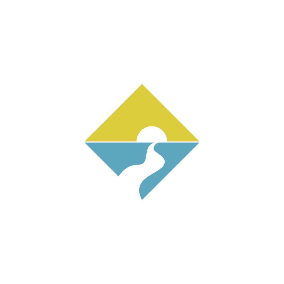 modello di design piatto logo icona fiume vettore