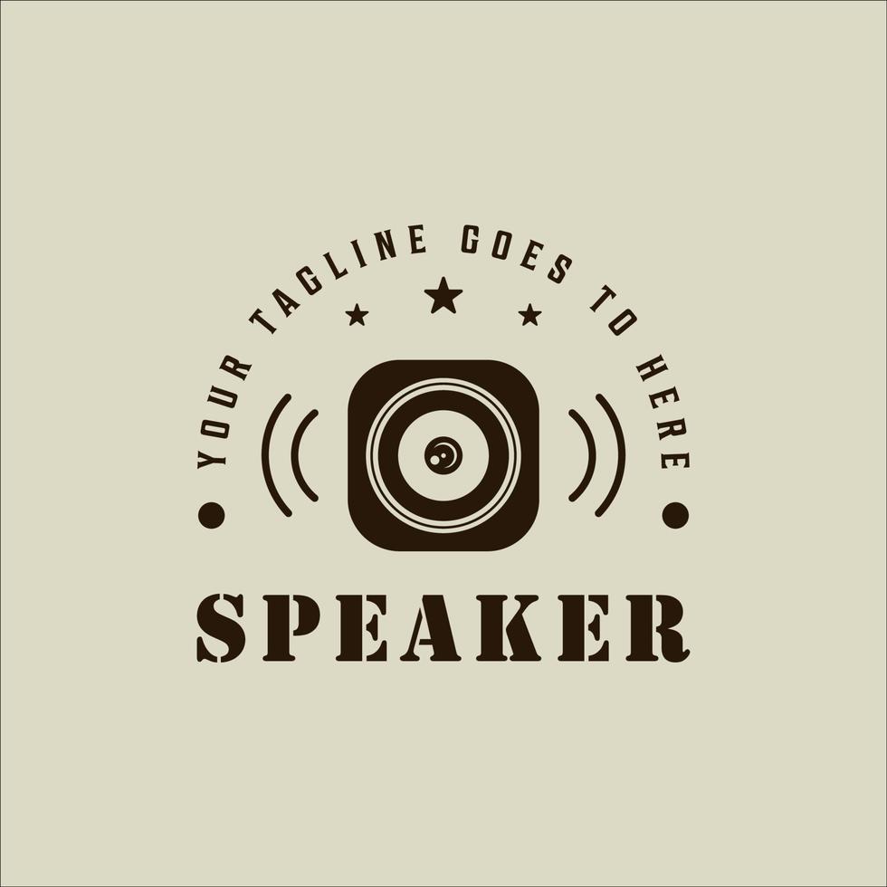 sound speaker logo vintage illustrazione vettoriale modello icona graphic design. segno e simbolo di concetto di compagnia musicale e stazione radio con stile tipografico