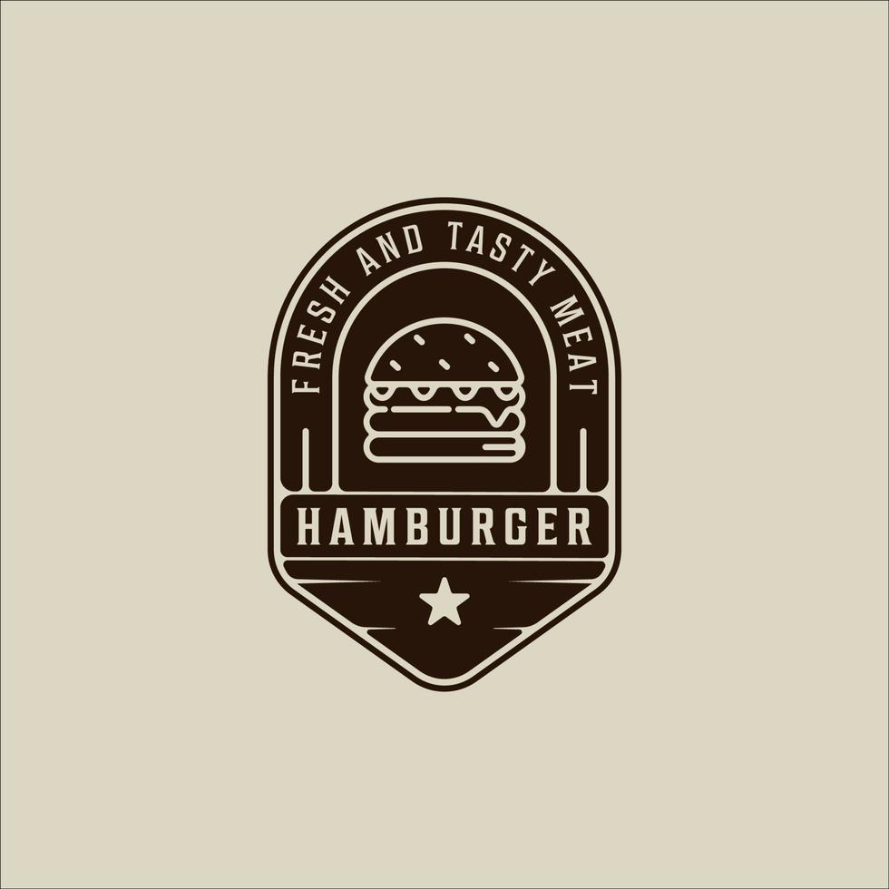 hamburger o hamburger logo illustrazione vettoriale vintage modello icona graphic design. emblema o etichetta segno e simbolo di fast food