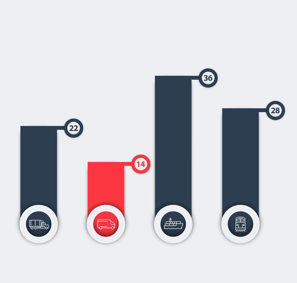 struttura di trasporto, elementi infografici, illustrazione vettoriale