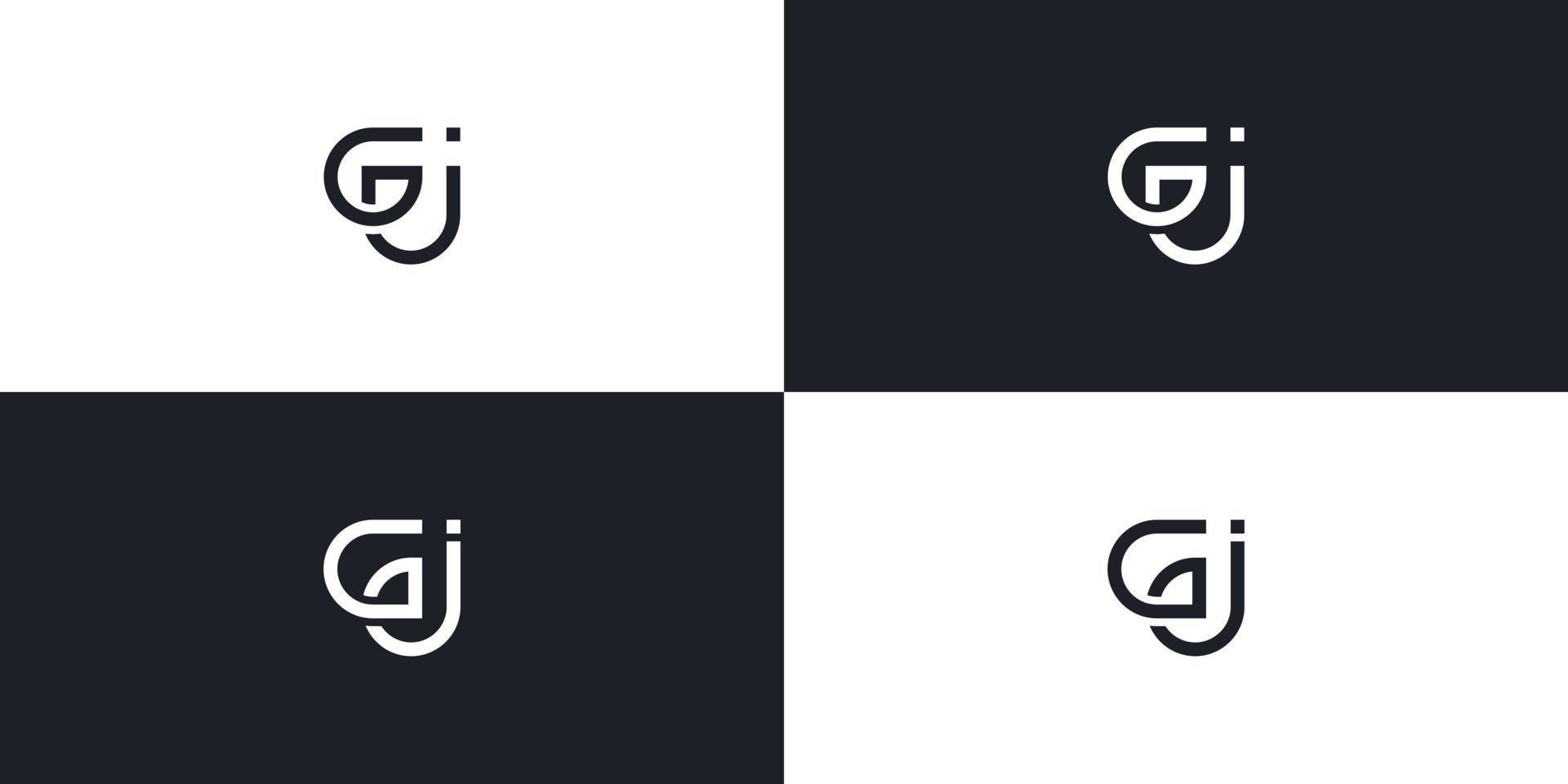 gj jg logo monogramma lettera iniziale design illustrazione vettore
