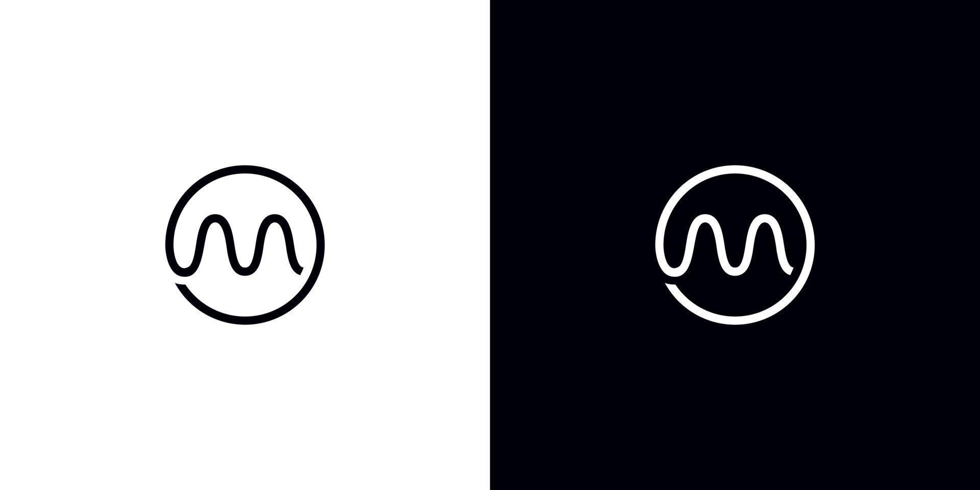 m cerchio logo iniziale lettera design vettore