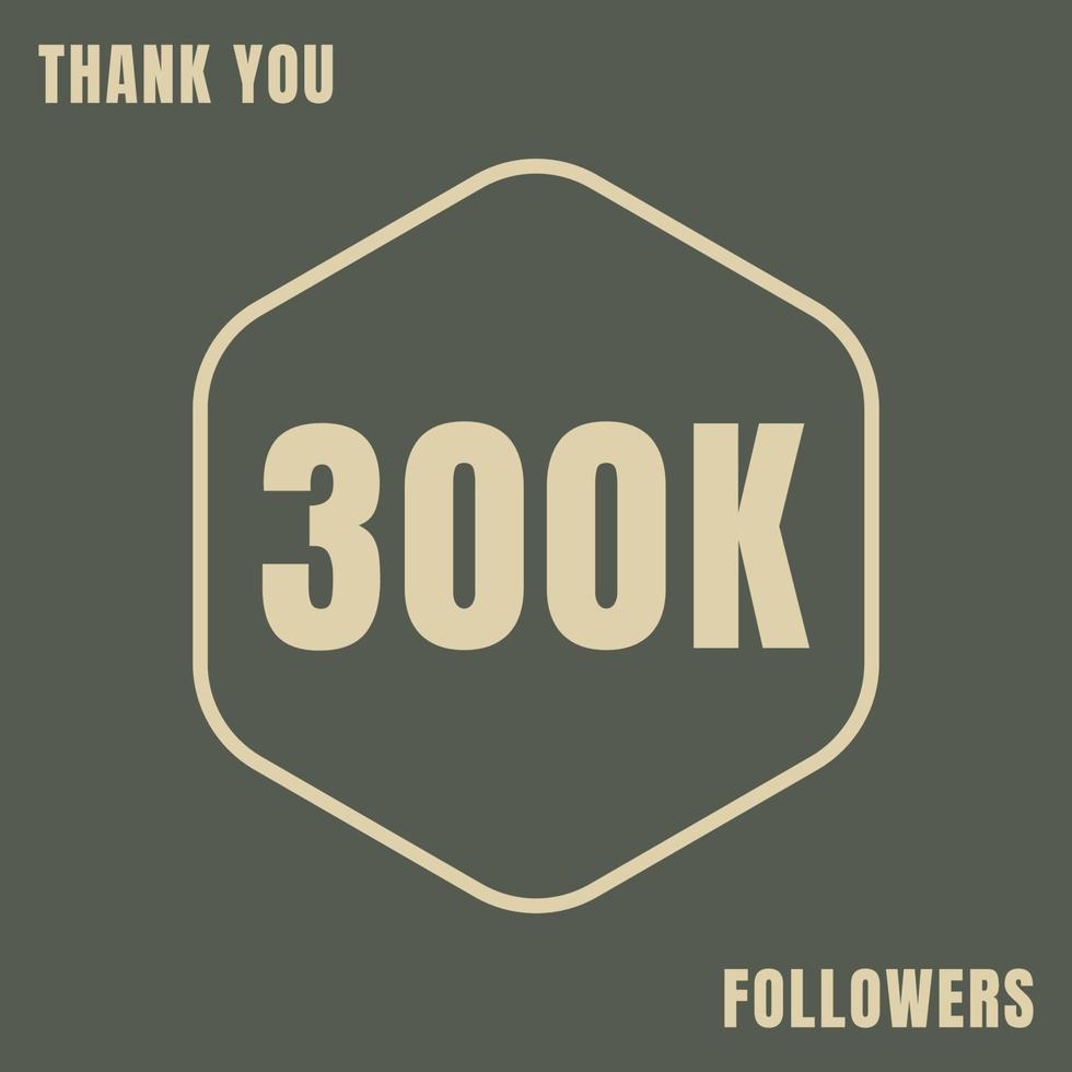 grazie modello di follower di social media 300k vettore