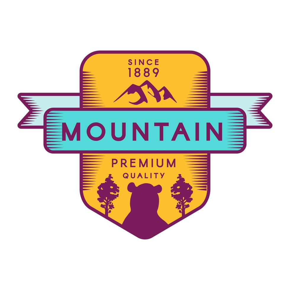 modello di logo vettoriale di montagna