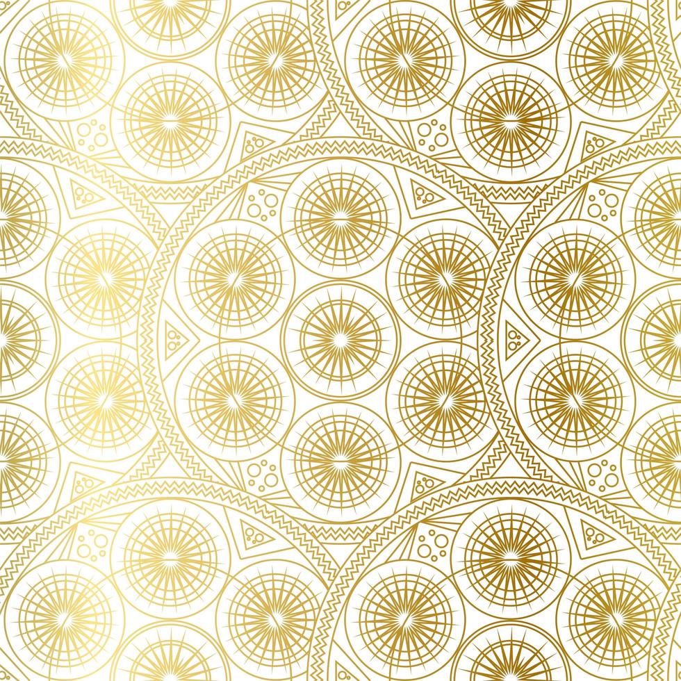 golden luxury art mandala boho seamless pattern vettore