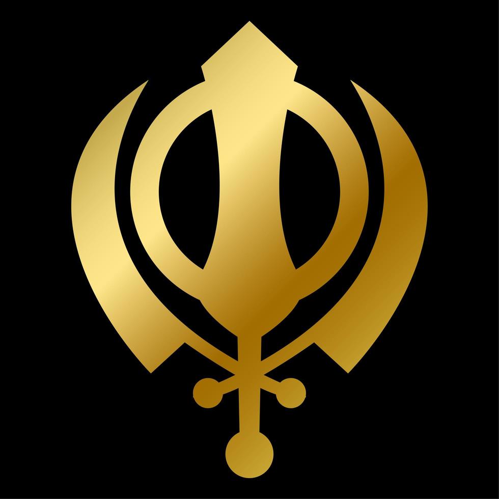 il sikhismo fede simbolo isolato dio segno contorno vettore