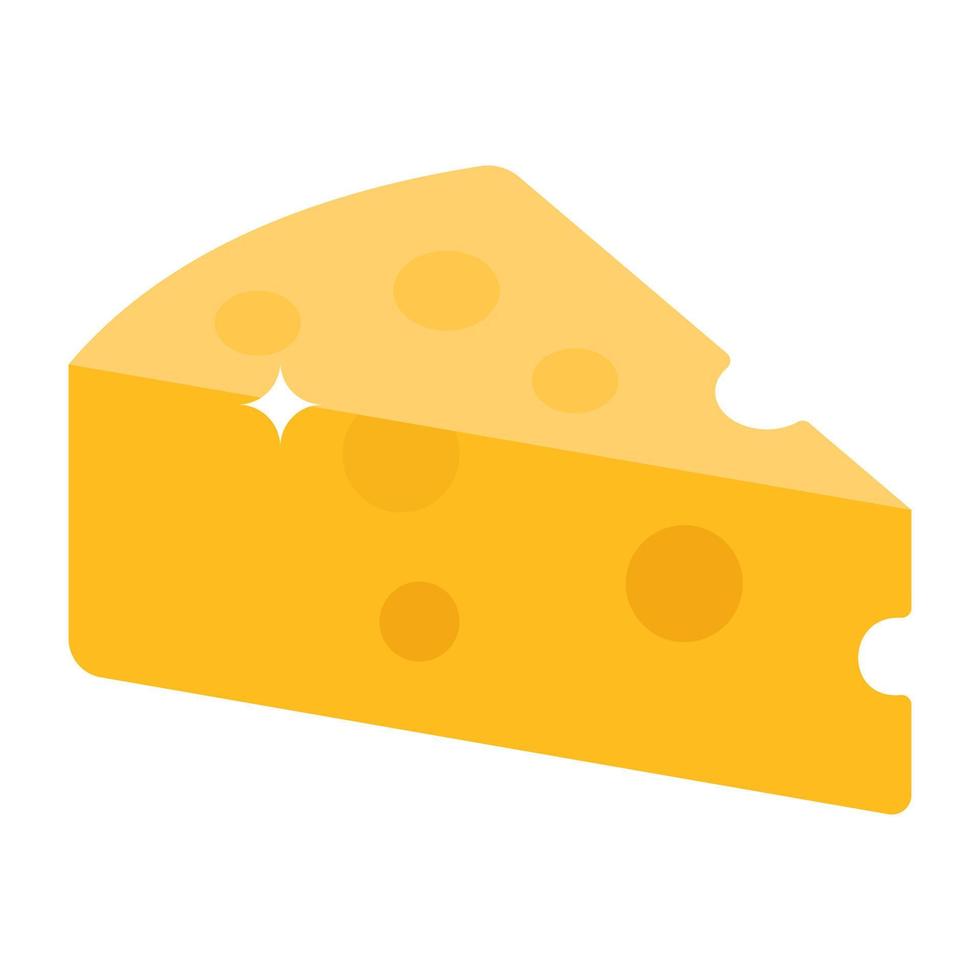 vettore di fetta di formaggio in stile isometrico moderno