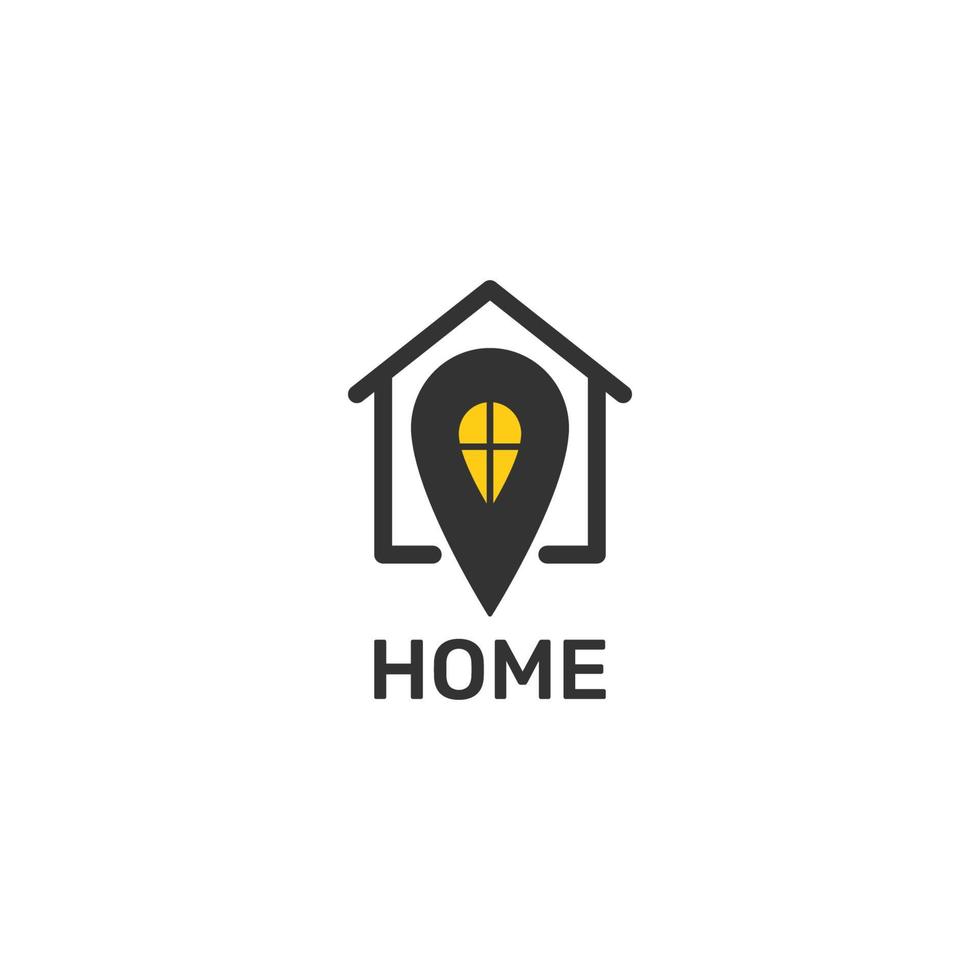 logo mappa pin home. disegno vettoriale. vettore