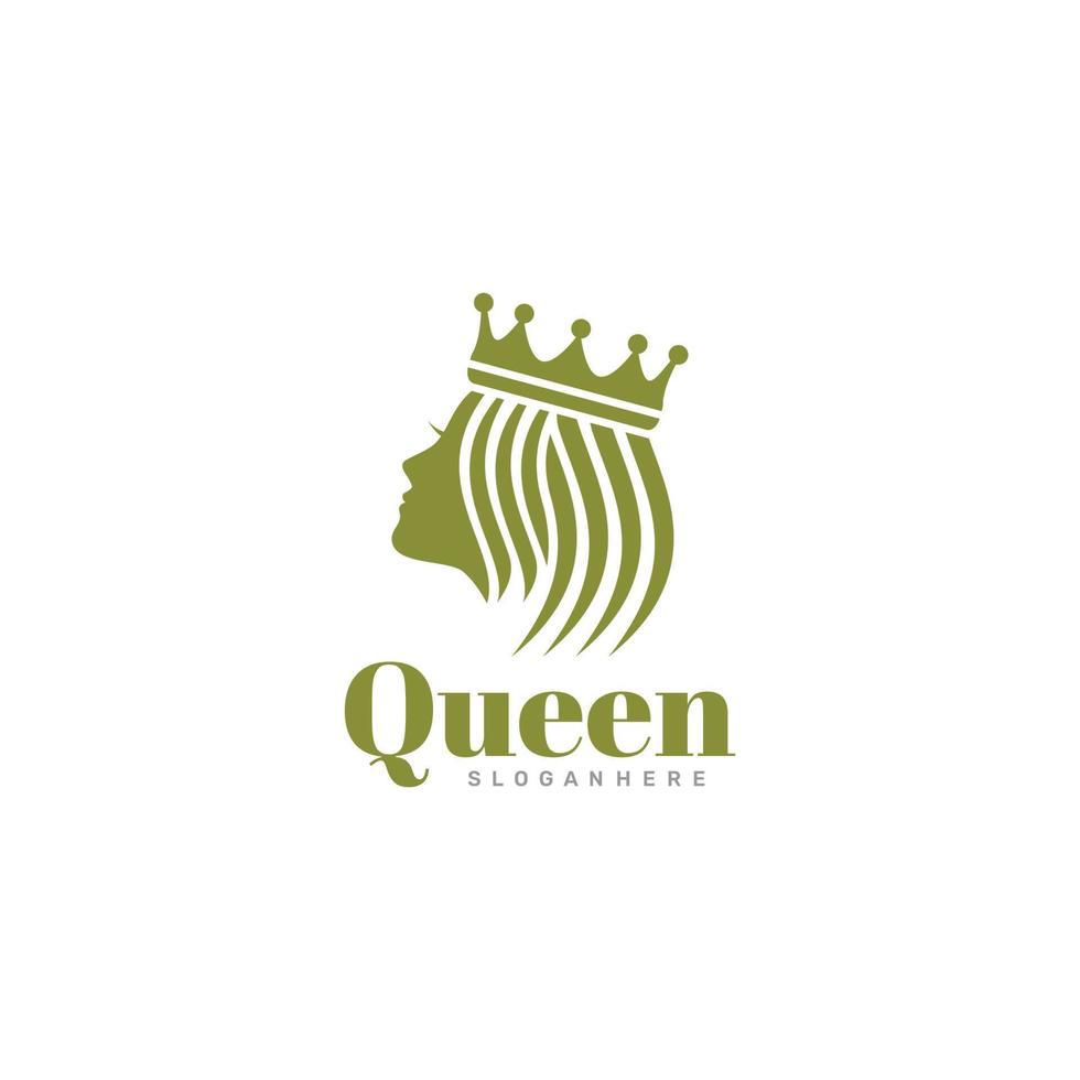 logo della regina, logo di bellezza. disegno vettoriale. vettore