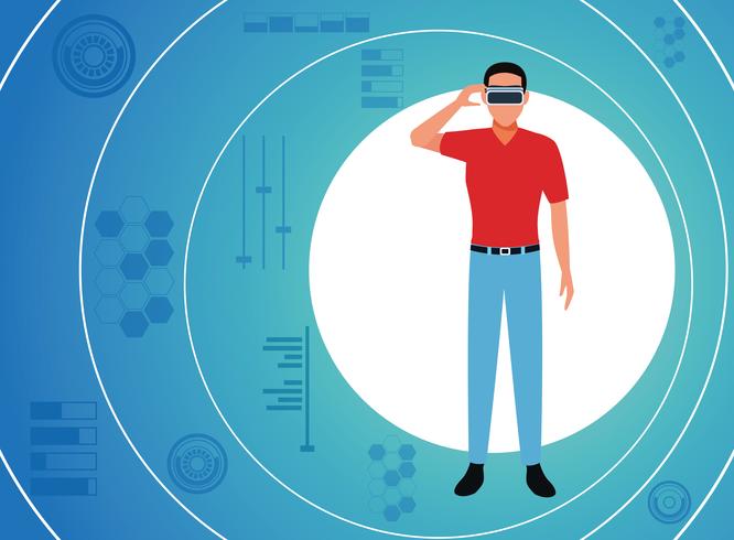 Tecnologia della realtà virtuale vettore