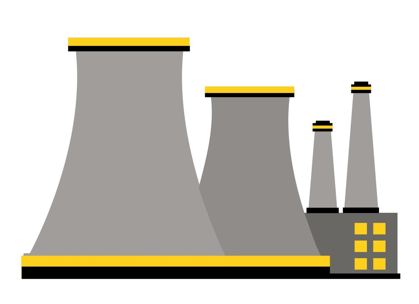 industria fabbrica multicolore vettore città silhouette oggetto elemento retrò