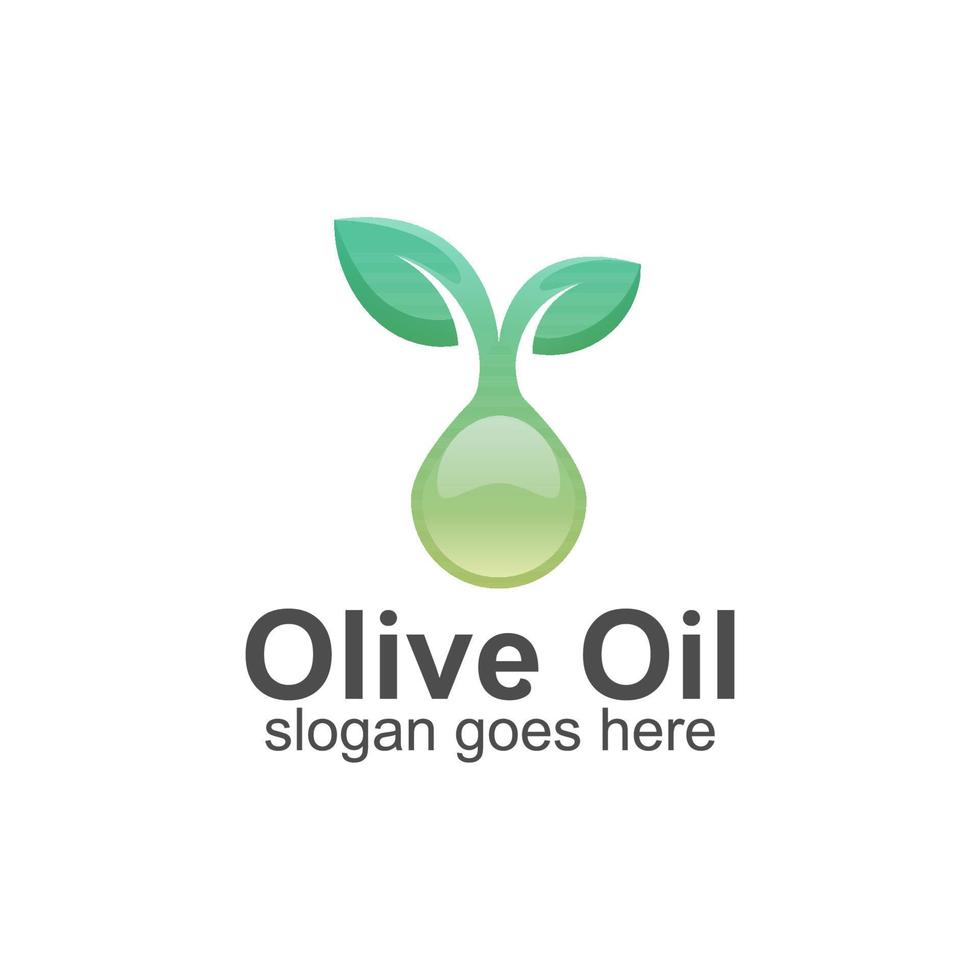 modello vettoriale di progettazione del logo sfumato di olio d'oliva