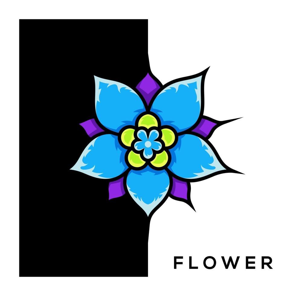 vettore di disegno del logo della mascotte del fiore