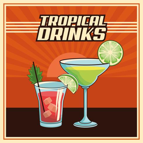 poster di cocktail tropicale vettore
