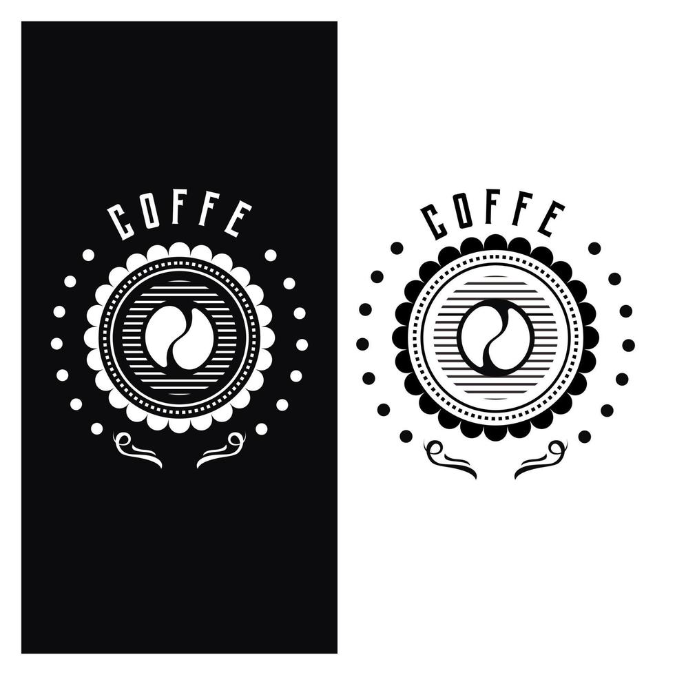 vettore di design del logo del chicco di caffè