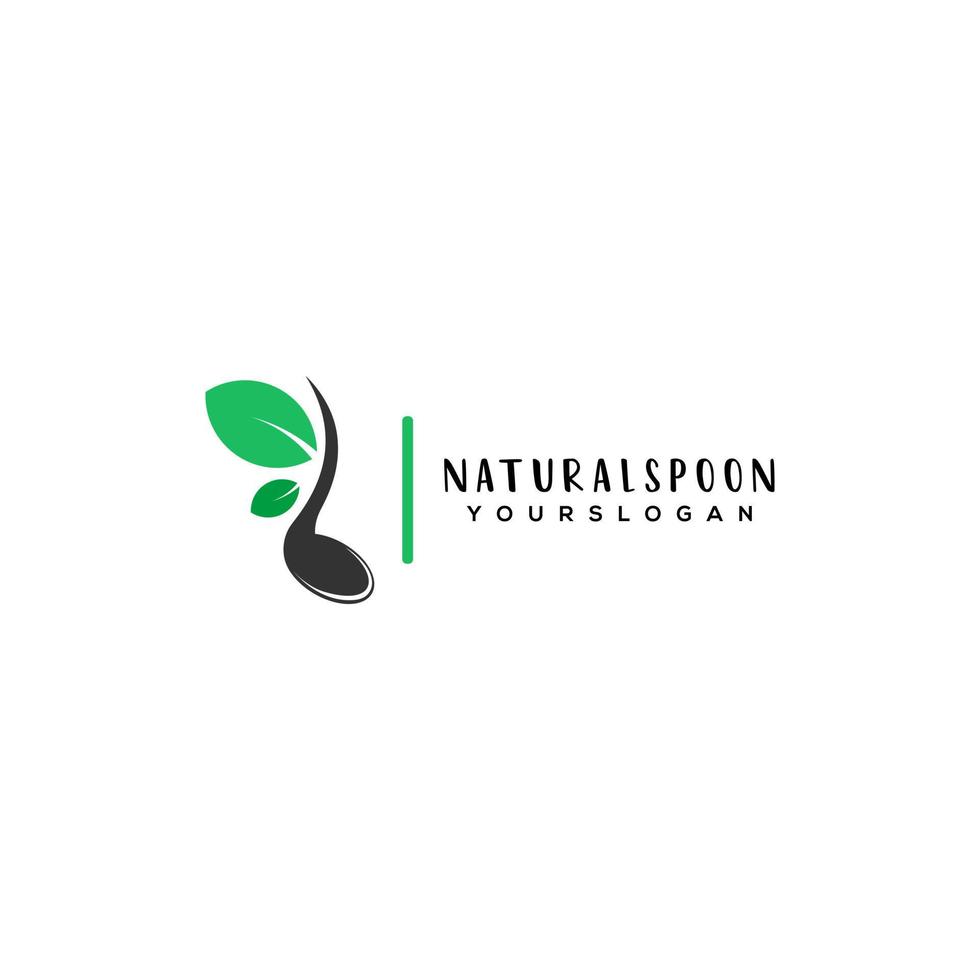 cucchiaio naturale logo design vettoriale