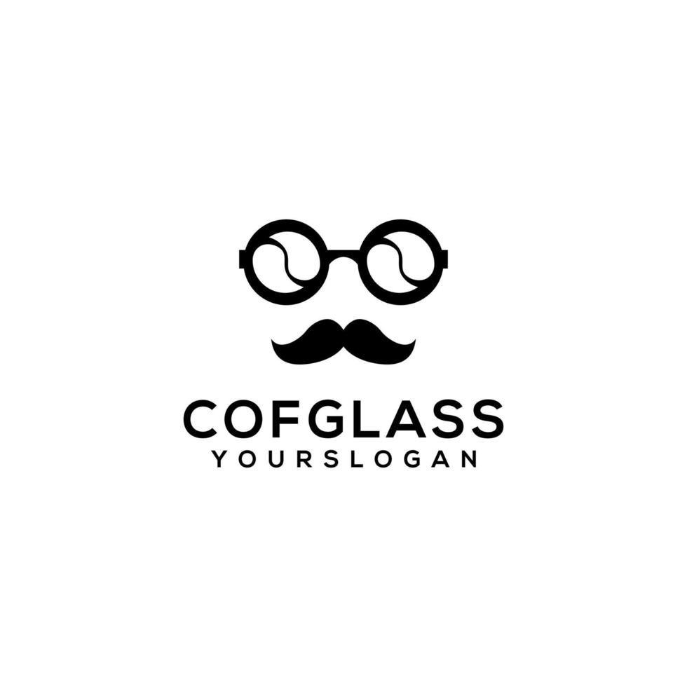 vettore di progettazione di logo di occhiali da caffè