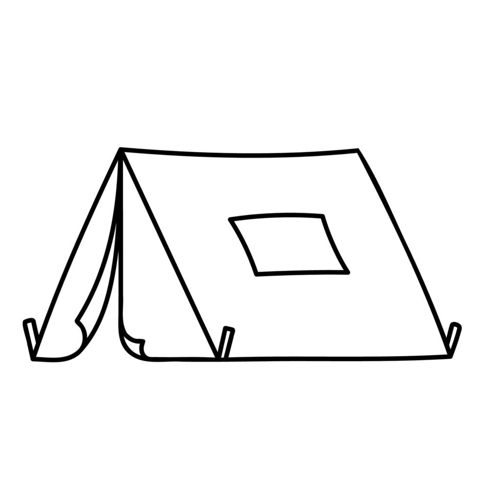 tenda. icona di doodle disegnato a mano. vettore
