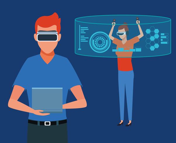 Tecnologia della realtà virtuale vettore