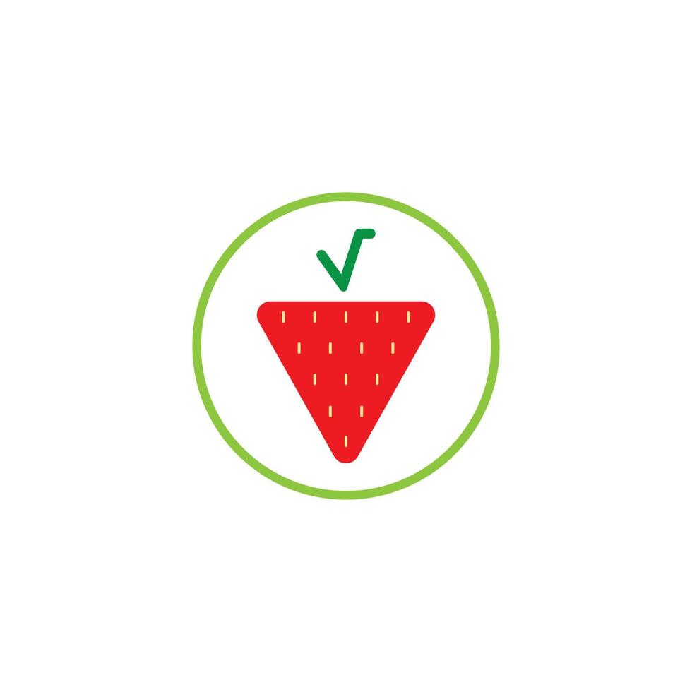 illustrazione del modello di sfondo dell'icona di vettore di logo divertente e carino fragola