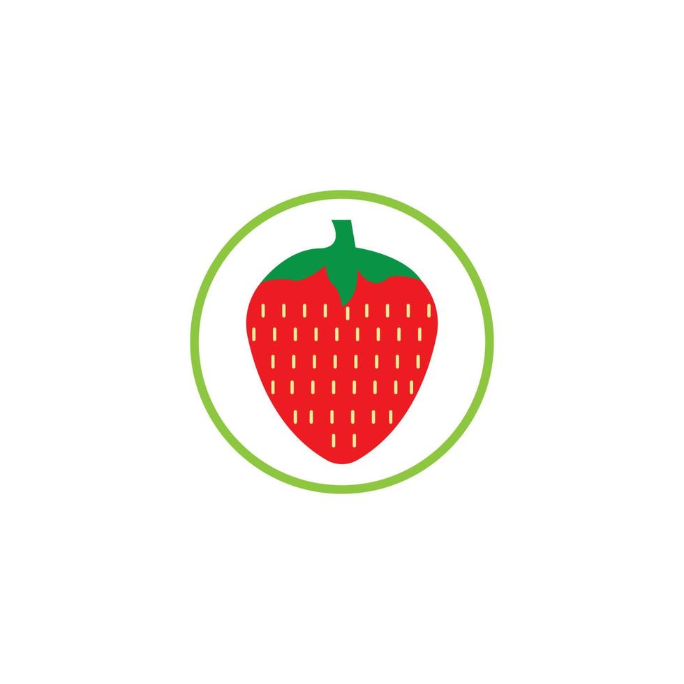 illustrazione del modello di sfondo dell'icona di vettore di logo divertente e carino fragola