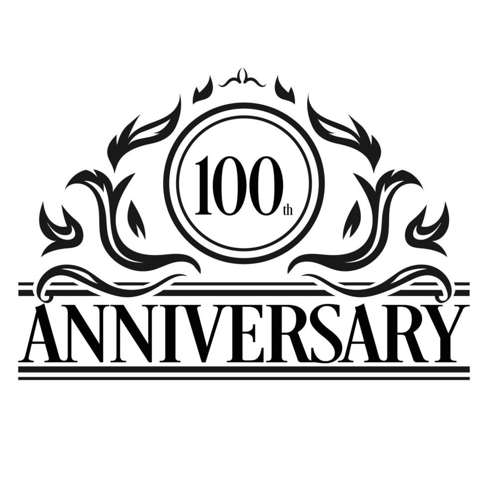 vettore di illustrazione del logo del 100° anniversario di lusso